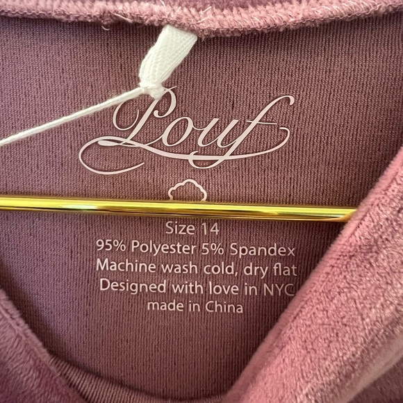 NWT POUF Girl's Velour Long-sleeve Dress, Mauve - Picture 6 of 6